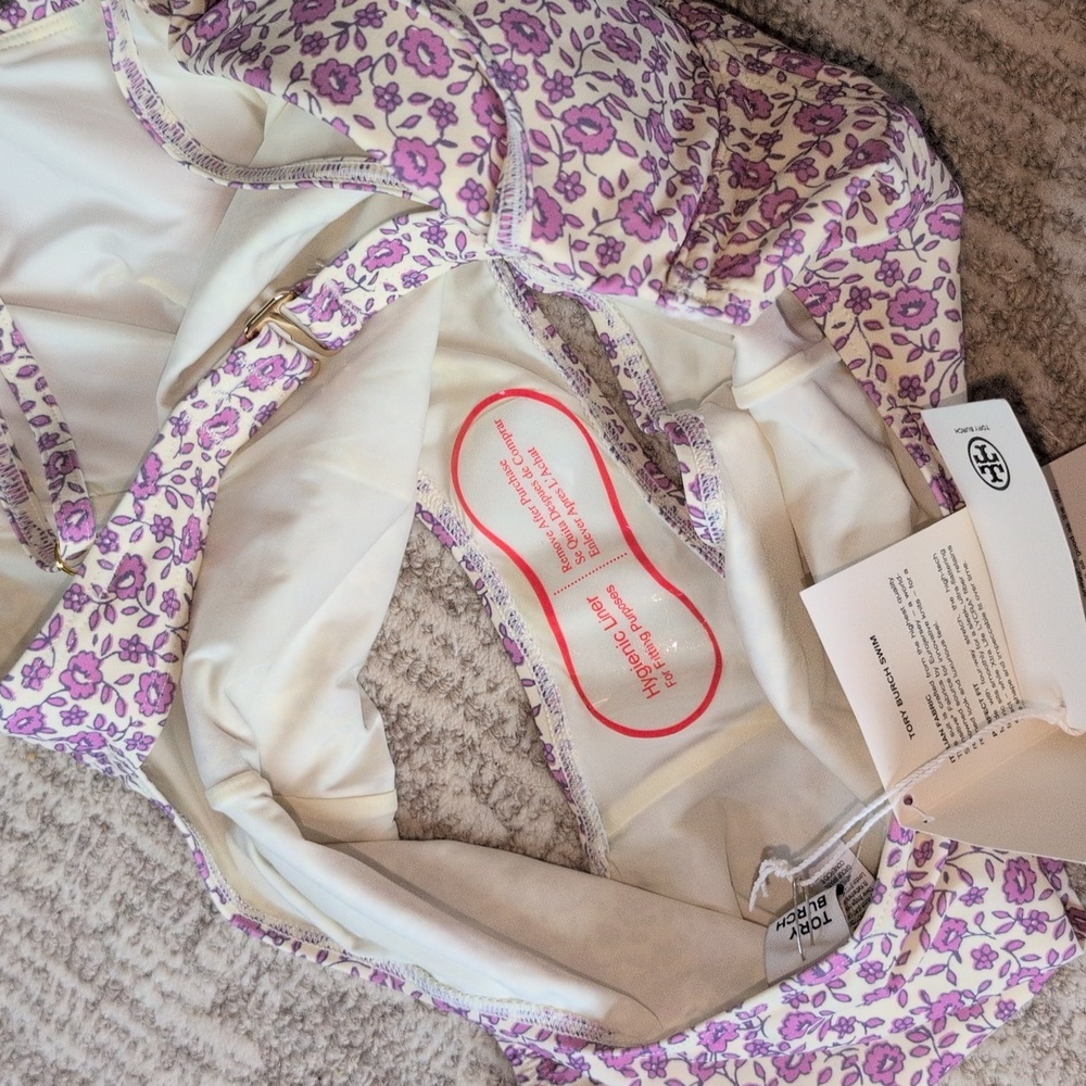 Tory Burch Purple Floral One Piece Swimsuit - Picture 8 of 11